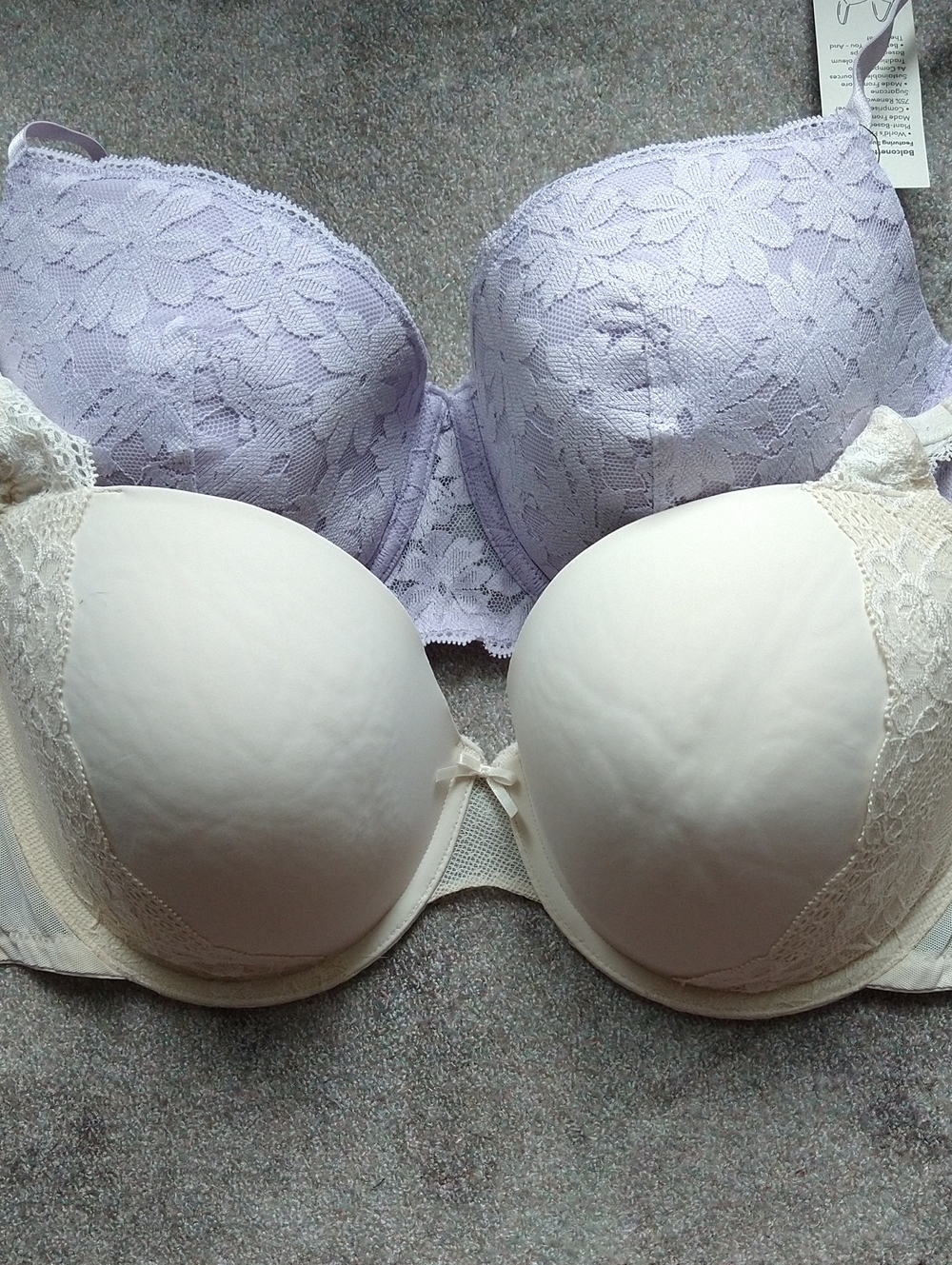 V.S Lace Bra +N.B NWT Balconette Bra in Light Lavender Size 36DD